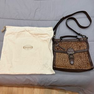 Fossil RARE LIMITED EDITION Vintage Revival Giraffe Calf Hair Crossbody Bag